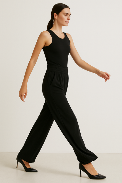 Pantalon Taille Haute Femme